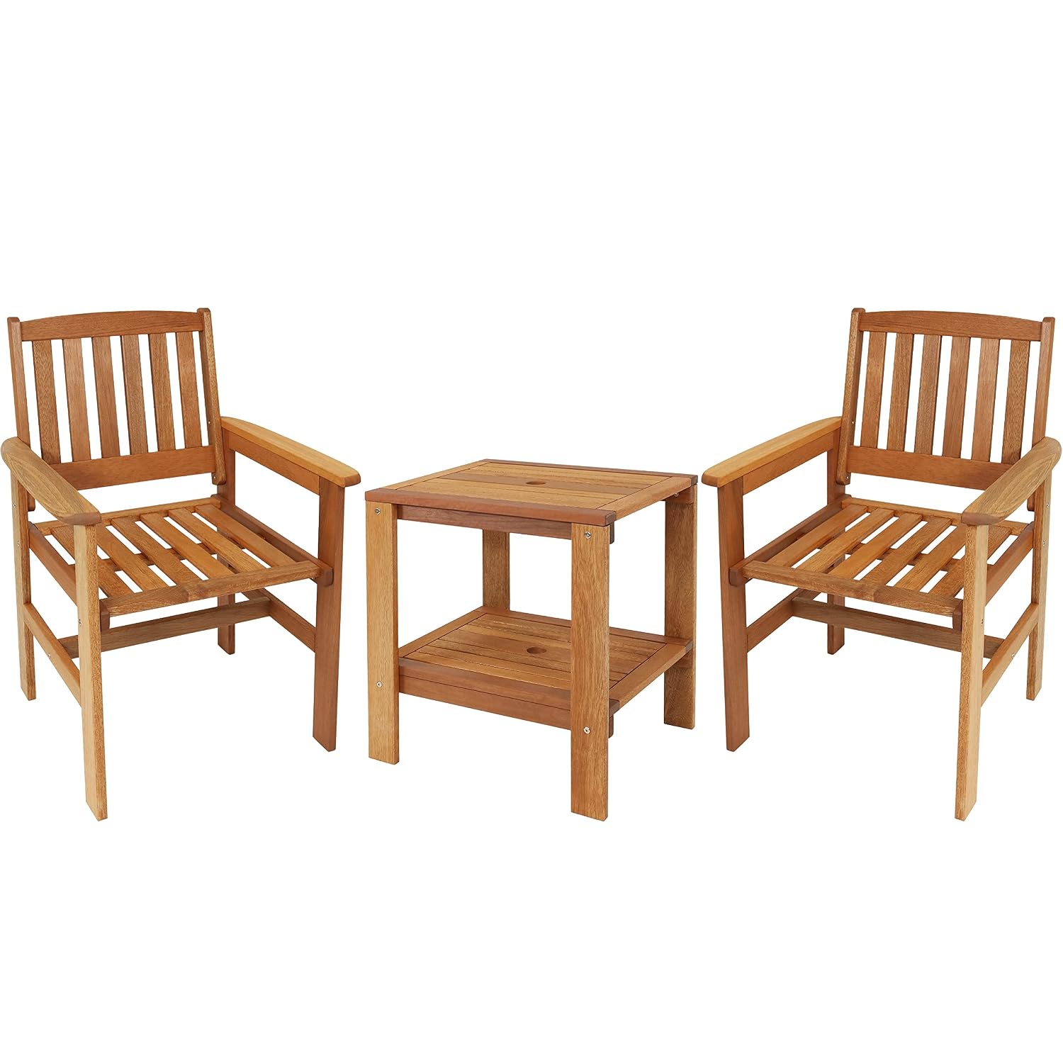 Outdoor Furniture Oil Teak - طقم فناء خشبي من 3 قطع: