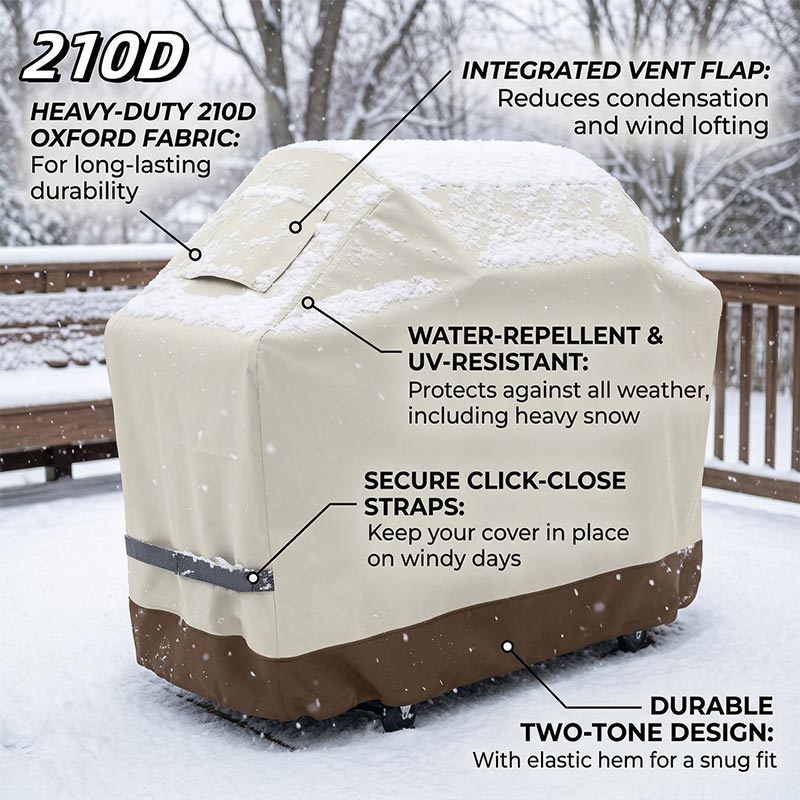 غطاء شواء خارجي 210D بيج مقاوم - مراجعة Outdoor Furniture Protector وسعره