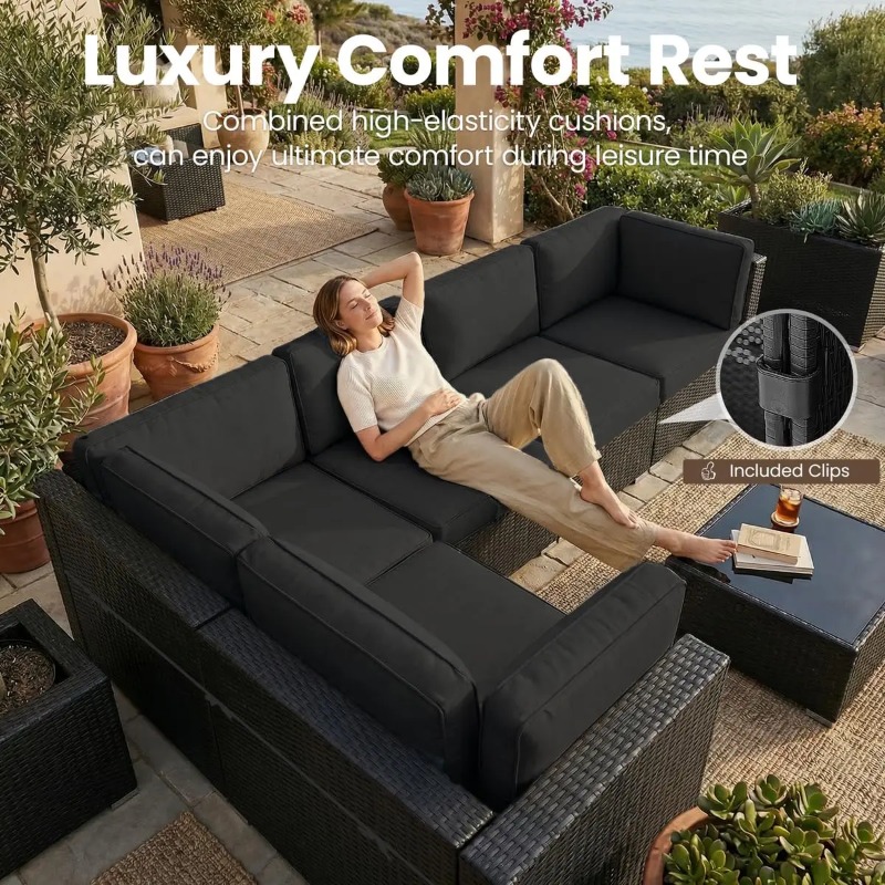 طقم أريكة من 8 قطع مصنوع من ال - مراجعة Outdoor Furniture Fire Pit وسعره