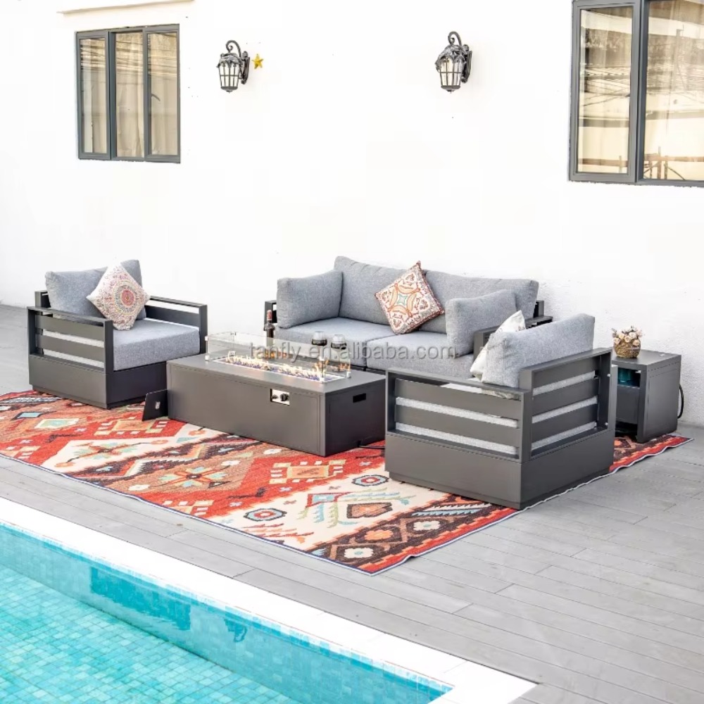 طقم أثاث خارجي للفنادق والفلل، - مراجعة Outdoor Furniture Fire Pit وسعره