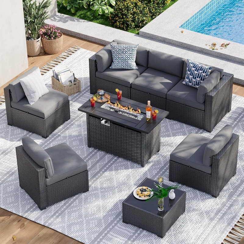 مجموعة أثاث الفناء من أوكسون م - مراجعة Outdoor Furniture Fire Pit وسعره