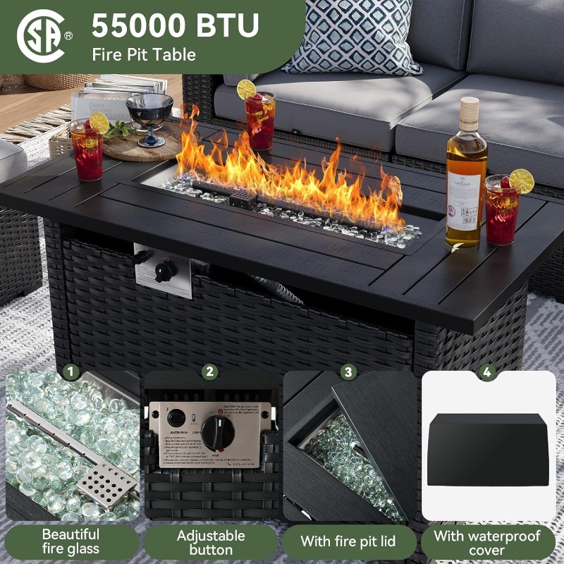 مجموعة أثاث الفناء من أوكسون م - مراجعة Outdoor Furniture Fire Pit وسعره