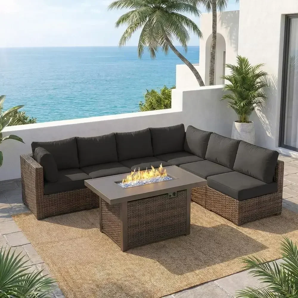 طقم أثاث خارجي مكون من 7 قطع م - مراجعة Outdoor Furniture Fire Pit وسعره